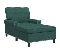 vidaXL Sillón reclinable con cojín Verde Oscuro 91 x 157 x 91 cm Tela, Sala de Estar, Diseño Rectangular, Estilo Contemporáneo, Inlays Decorativos, Materiales Duraderos, para Espacios Modernos