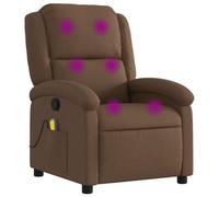 vidaXL Sillón reclinable con Masaje de Tela marrón