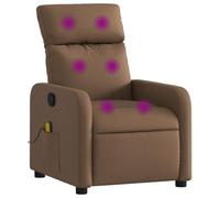vidaXL Sillón Reclinable con Masaje, Silla con Respaldo Reposabrazos, Butaca de Relax Descanso TV, Asiento Ajustable para Casa, Tela Marrón