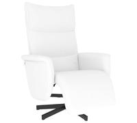 vidaXL Sillón Reclinable, Silla con Reposapiés Reposabrazos, Sillón de Descanso Relax TV, Asiento Tapizado para Salón Hogar, Cuero Sintético Blanco
