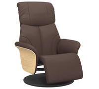 vidaXL Sillón Reclinable con Reposapiés, Silla Ajustable con Respaldo, Sillón de Relax Descanso TV, Asiento para Ancianos, Cuero Sintético Marrón