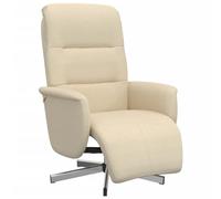 vidaXL Sillón Reclinable con Reposapiés, Silla con Respaldo Reposabrazos, Sillón de Relax Descanso TV, Asiento para Casa, Tela Color Crema