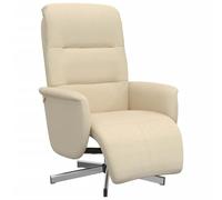 vidaXL Sillón Reclinable con Reposapiés, Silla con Respaldo Reposabrazos, Sillón de Relax Descanso TV, Asiento para Casa, Tela Color Crema