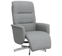 vidaXL Sillón Reclinable con Reposapiés, Silla con Respaldo Reposabrazos, Sillón de Relax Descanso TV, Asiento para Casa, Tela Gris Claro