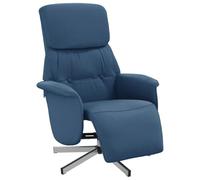 vidaXL Sillón reclinable con reposapiés Tela Azul