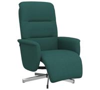 vidaXL Sillón reclinable con reposapiés y reposabrazos para TV, tela verde oscuro