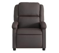 Vidaxl sillón reclinable cuero auténtico marrón oscuro