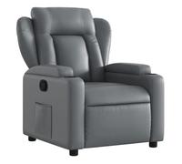 vidaXL Sillón reclinable Relax para salón, respaldo y reposabrazos, cuero sintético gris