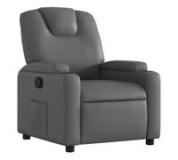 vidaXL Sillón reclinable Relax para salón - Respaldo y reposabrazos - Cuero sintético gris