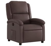 Vidaxl sillón reclinable de cuero sintético marrón
