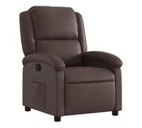 vidaXL Sillón reclinable para salón – Respaldo y reposabrazos – Cuero sintético marrón