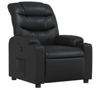 vidaXL Sillón reclinable Relax TV – Asiento ajustable, reposabrazos – Cuero sintético negro