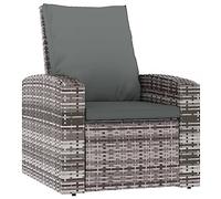 vidaXL Sillón reclinable de jardín de ratán sintético con cojines Gris