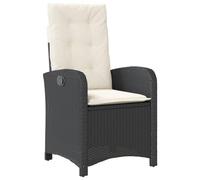 vidaXL Sillón reclinable de jardín con Cojines ratán sintético Negro