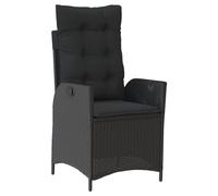 vidaXL Sillón reclinable de jardín con Cojines ratán sintético Negro