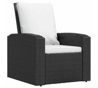 vidaXL Sillón reclinable de jardín con Cojines ratán sintético Negro
