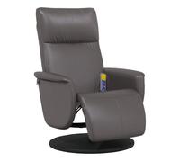 vidaXL Sillón reclinable de Masaje con reposapiés Cuero sintético Gris