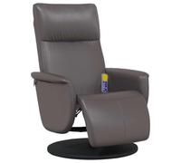 vidaXL Sillón reclinable de Masaje con reposapiés Cuero sintético Gris
