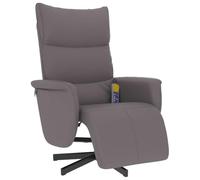 vidaXL Sillón Reclinable de Masaje, Silla con Reposapiés, Sillón de Descanso Relax TV, Asiento Tapizado para Salón Hogar, Cuero Sintético Gris