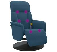 vidaXL Sillón Reclinable de Masaje con Reposapiés sin Adaptador de Corriente, Silla con Respaldo, Sillón de Relax Descanso TV, Asiento para Ancianos, Terciopelo Azul