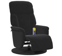 vidaXL Sillón Reclinable de Masaje con Reposapiés, Silla con Respaldo, Sillón de Relax Descanso TV, Asiento para Ancianos, Terciopelo Negro