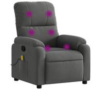 vidaXL Sillón reclinable de Masaje con Tejido de Microfibra Gris Oscuro
