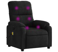 vidaXL Sillón reclinable de Masaje con Tejido de Microfibra Negro