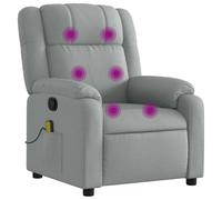 vidaXL Sillón reclinable de Masaje con Tela Gris Claro
