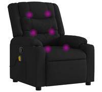 vidaXL Sillón reclinable de Masaje con Tela Negra