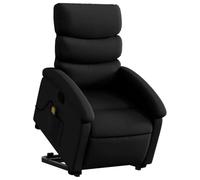 vidaXL Sillón Reclinable de Masaje de Pie, Silla con Respaldo Reposabrazos, Sillón de Relax Descanso, Asiento Ajustable, Cuero Artificial Negro