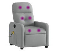 Vidaxl sillón reclinable de masaje de tela gris claro