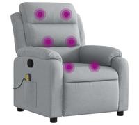 vidaXL Sillón reclinable de Masaje de Tela Gris Claro, sillón de Masaje reclinable, sillón, sillón reclinable, sillón de Masaje de Oficina