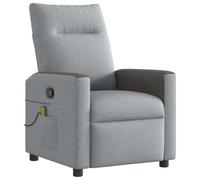 vidaXL Sillón reclinable de masaje de tela gris claro, sillón de masaje reclinable, sillón, sillón reclinable, sillón de masaje de oficina