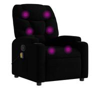 Vidaxl sillón reclinable de masaje de tela negro
