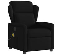 vidaXL Sillón reclinable de masaje de tela negro