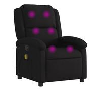 vidaXL Sillón Reclinable de Masaje, Silla con Respaldo Reposabrazos, Sillón de Televisión Relax Descanso, Asiento para Salón Hogar, Tela Negro