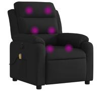 vidaXL Sillón reclinable de Masaje de Tela Negro