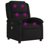 vidaXL Sillón reclinable de Masaje de Tela Negro
