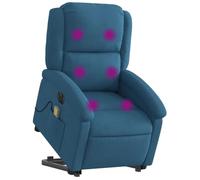 Sillón reclinable de masaje eléctrico elevable terciopelo azul