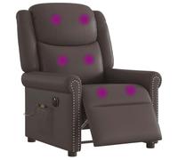 vidaXL Sillón reclinable de Masaje eléctrico marrón Brillante, sillón de Masaje eléctrico, sillón eléctrico, sillón reclinable de Masaje
