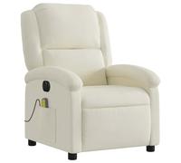 Sillón reclinable de masaje eléctrico terciopelo color crema