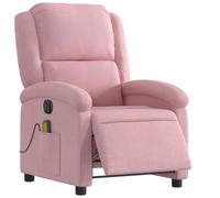 vidaXL Sillón Reclinable de Masaje Eléctrico, Silla con Respaldo Reposabrazos, Sillón de Relax Descanso, Asiento Ajustable, Terciopelo Rosa