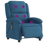 vidaXL Sillón reclinable de masaje eléctrico con asiento ajustable y reposabrazos terciopelo azul