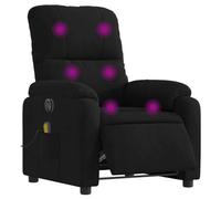 Sillón Reclinable De Masaje Eléctrico Tela De Microfibra Negro Vidaxl
