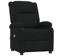vidaXL Sillón Reclinable de Masaje Eléctrico Silla Sofá Asiento Butaca Orejero Ajustable Reposapiés Sala de Estar Salón Oficina Mueble de Tela Negro