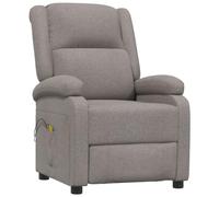 vidaXL Sillón Reclinable de Masaje Eléctrico Silla Sofá Asiento Butaca Orejero Ajustable Reposapiés Sala de Estar Salón Oficina Mueble Gris Taupé