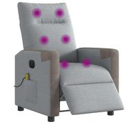 vidaXL Sillón reclinable de Masaje eléctrico Tela Gris Claro
