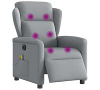 vidaXL Sillón reclinable de masaje eléctrico tela gris claro