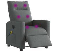 vidaXL Sillón reclinable de Masaje eléctrico Tela Gris Oscuro