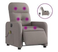 vidaXL Sillón Reclinable de Masaje Eléctrico – Asiento Ajustable, Tela Gris Taupe
